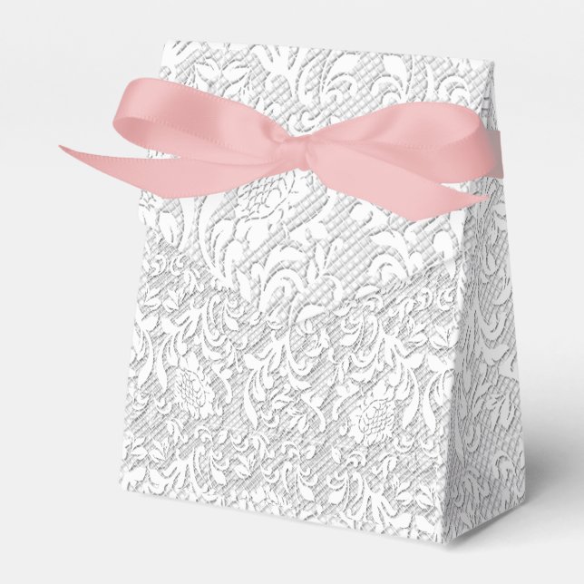 Delicate White Lace Favour Box (Front Side)