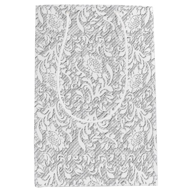 Delicate White Lace Medium Gift Bag (Front)