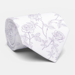 Delicate white lavender roses tie