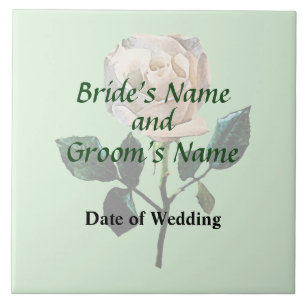 Delicate White Rose Wedding Products Tile