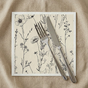 Delicate wild flowers napkin