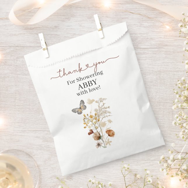 Delicate Wildflower and Butterfly Party Favour Bags (Clipped)