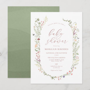 Delicate Wildflower Baby Shower Invitation
