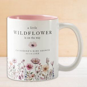 Delicate Wildflower Baby Shower Watercolor Mug
