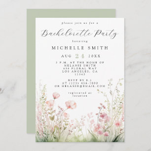 Delicate Wildflower Bachelorette Party Invitation
