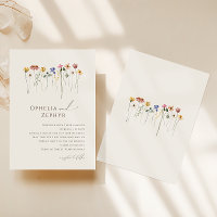 Delicate Wildflower | Beige Wedding Invitation