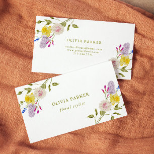 Delicate Wildflower Bouquet Business Card