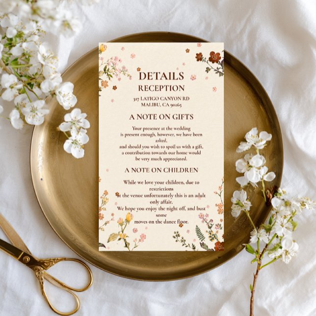 Delicate Wildflower Elegant Enclosure Card (Creator Uploaded)