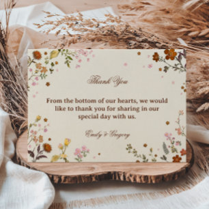 Delicate Wildflower Elegant Thank You Card