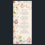 Delicate wildflower floral garden Wedding  Menu<br><div class="desc">Delicate Wildflower floral garden Wedding Menu Card. Great for a garden, outdoor, or boho feel! Features dried or pressed flowers in muted bright pastel colours. All wording can be changed! Perfect for any occasion, birthday, engagement party, graduation, retirement or bridal shower. To make more changes go to Personalise this template....</div>
