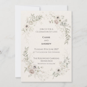 Delicate Wildflower Frame Wedding Invitation