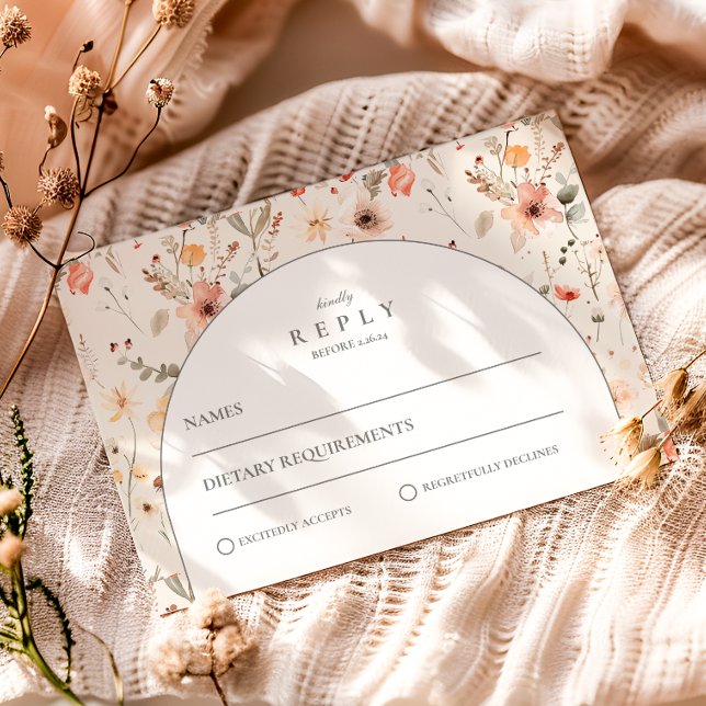 Delicate Wildflower Garden Wedding RSVP Card (Creator Uploaded)