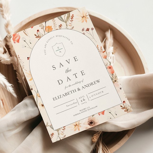 Delicate Wildflower Garden Wedding Save The Date (Creator Uploaded)