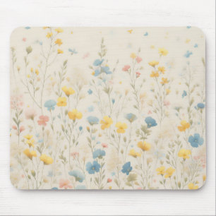 Delicate Wildflower Meadow Art Mouse Mat