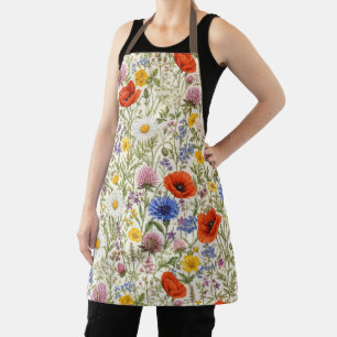 Delicate Wildflower Meadow Blooms Apron