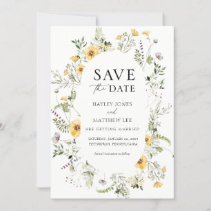 Delicate Wildflower Save the Date Invitation