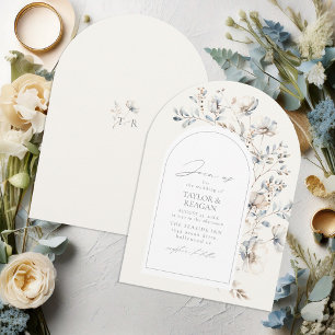 Delicate Wildflower Watercolor Arch Wedding ID1102 Invitation