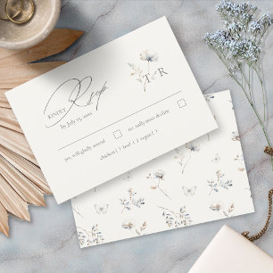 Delicate Wildflower Watercolor ID1102 RSVP Card