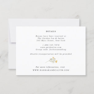Delicate Wildflower Wedding Details Card