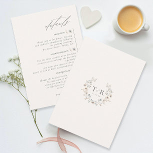 Delicate Wildflower Wedding Details ID1102 Enclosure Card