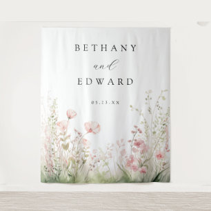 Delicate Wildflower Wedding Tapestry