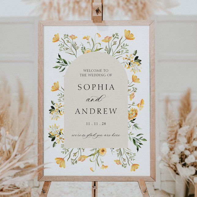 Delicate Wildflower Wedding Welcome Poster (Creator Uploaded)