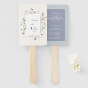 Delicate Wildflower Wedding Welcome Program ID1102 Hand Fan