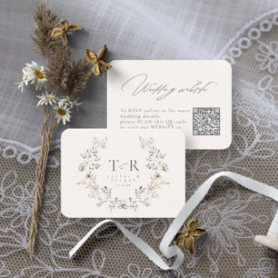 Delicate Wildflower Wreath Wedding Website ID1102 Enclosure Card
