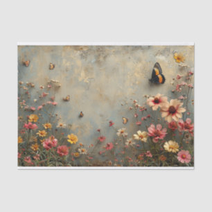 Delicate Wildflowers and a Butterfly Tissue Paper
