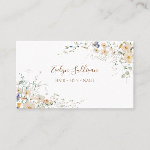 delicate wildflowers and greenery business card