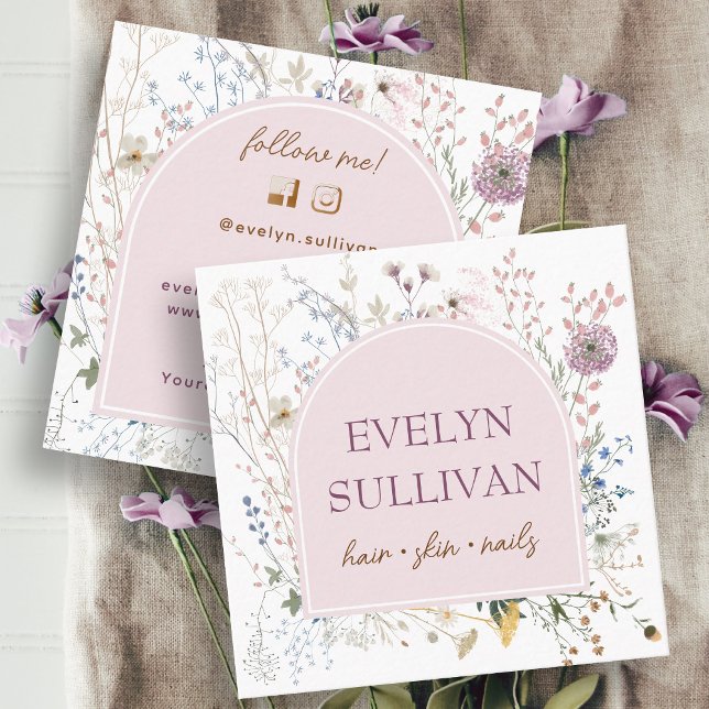 Delicate wildflowers arch business card (Creator Uploaded)