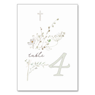 delicate wildflowers bouquet Baptism n 4 Table Number
