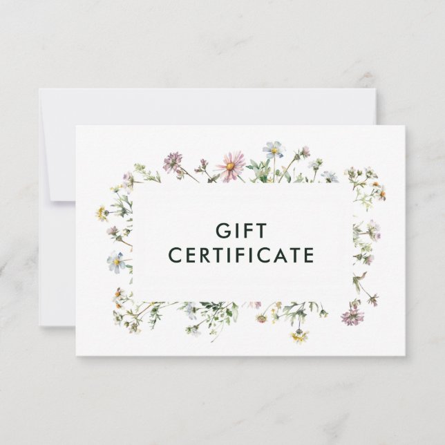 Delicate wildflowers Gift Certificate (Front)