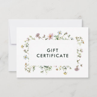 Delicate wildflowers Gift Certificate