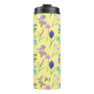 Delicate wildflowers in light yellow. Custom. Thermal Tumbler