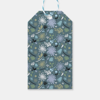 Delicate Wildflowers in Teal, Green and Lilac Gift Tags