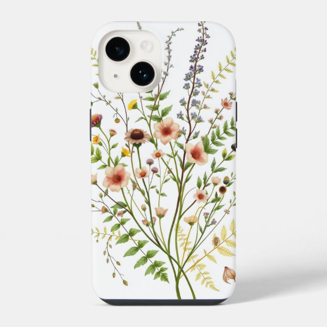 delicate wildflowers iPhone case (Back)