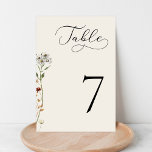 Delicate Wildflowers Ivory Wedding Table Number 7<br><div class="desc">Number your tables with these modern, elegant ivory cards featuring ivory background, pretty wildflowers, your custom number. Easily add your details by clicking on the "personalise" option. 🌸 PLEASE NOTE: The size of this card is 3.5" x 5". If you’d like a larger size, please contact me before 💖 making...</div>