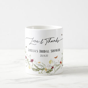 Delicate Wildflowers Personalized Bridal Shower Coffee Mug