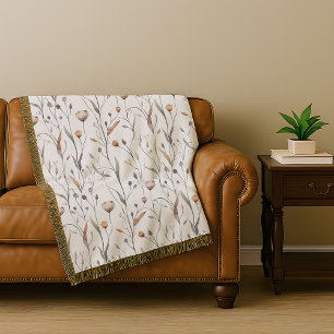 Delicate Wildflowers Throw Blanket