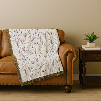 Delicate Wildflowers  Throw Blanket