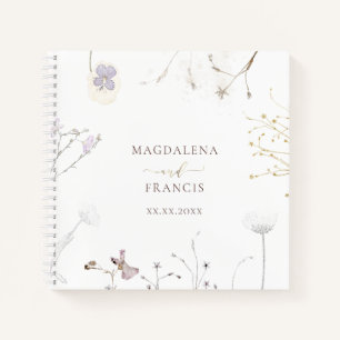 delicate wildflowers  wedding Guest Book