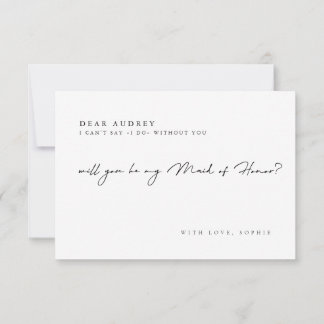 Delicate Will You Be My Maid of Honour Invitation