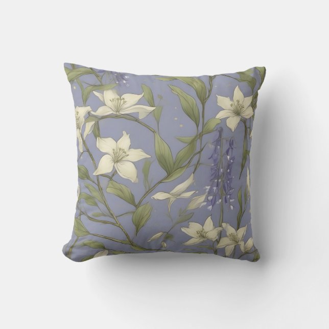 Delicate Willow Branches And Flowers Cushion (Front)