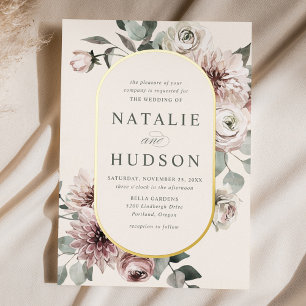 Delicate Winter Floral Frame Ivory Wedding