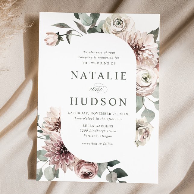 Delicate Winter Floral Frame Wedding Invitation (Creator Uploaded)