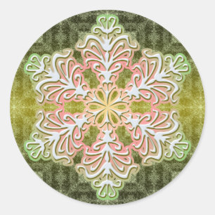 Delicate Winter Ice Crystal Snowflake Sticker