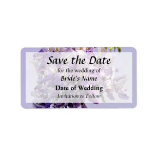 Delicate Wisteria Save the Date Label