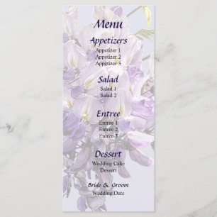 Delicate Wisteria Wedding Menu