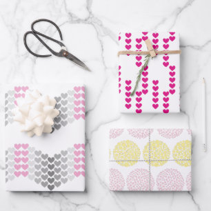 Delicate. Wrapping Paper Flat Sheet Set of 3